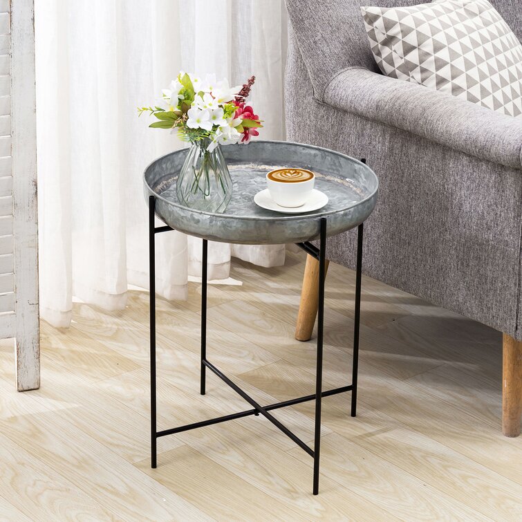 galvanized side table